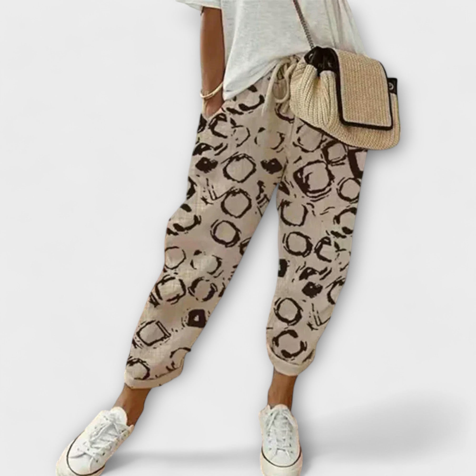 Burga - Calças confortáveis ​​em algodão e linho