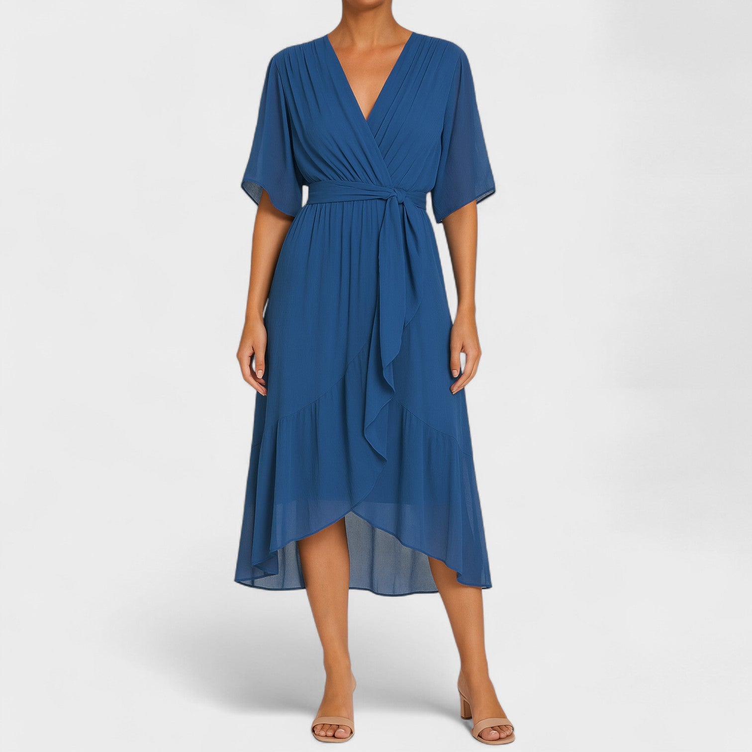 Yalina - Vestido elegante à volta da cintura com cintura justa