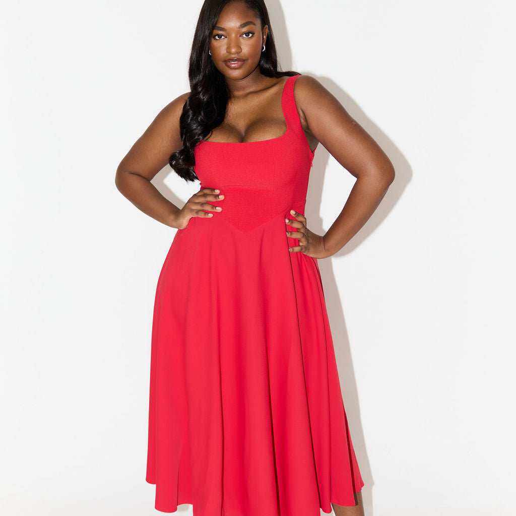 Amélia™ | Vestido Midi Intemporal e Fluido